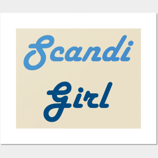 Scandi Girl Blue Two Tone Posters and Art